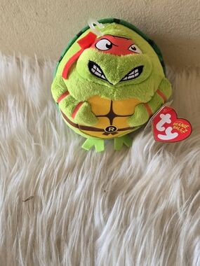 Ty Beanie Ballz Teenage Mutant Ninja Turtles Raphael Plush - Green/Red